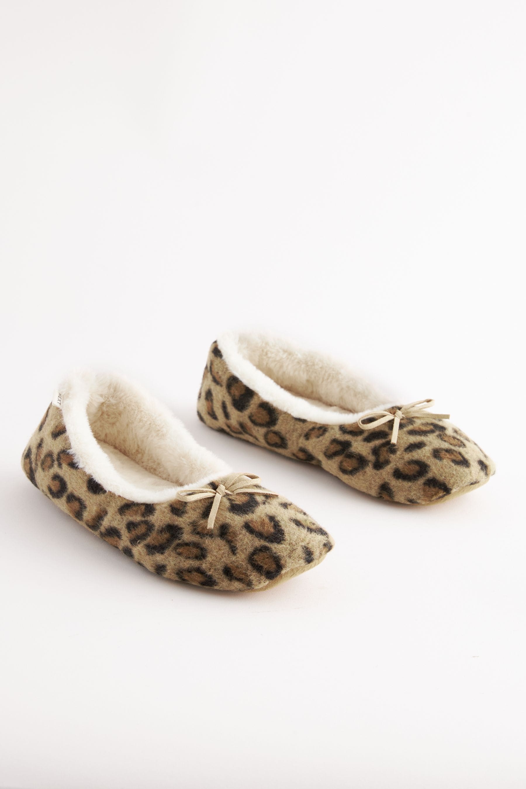 Animal Faux Fur Lined Ballet Slippers