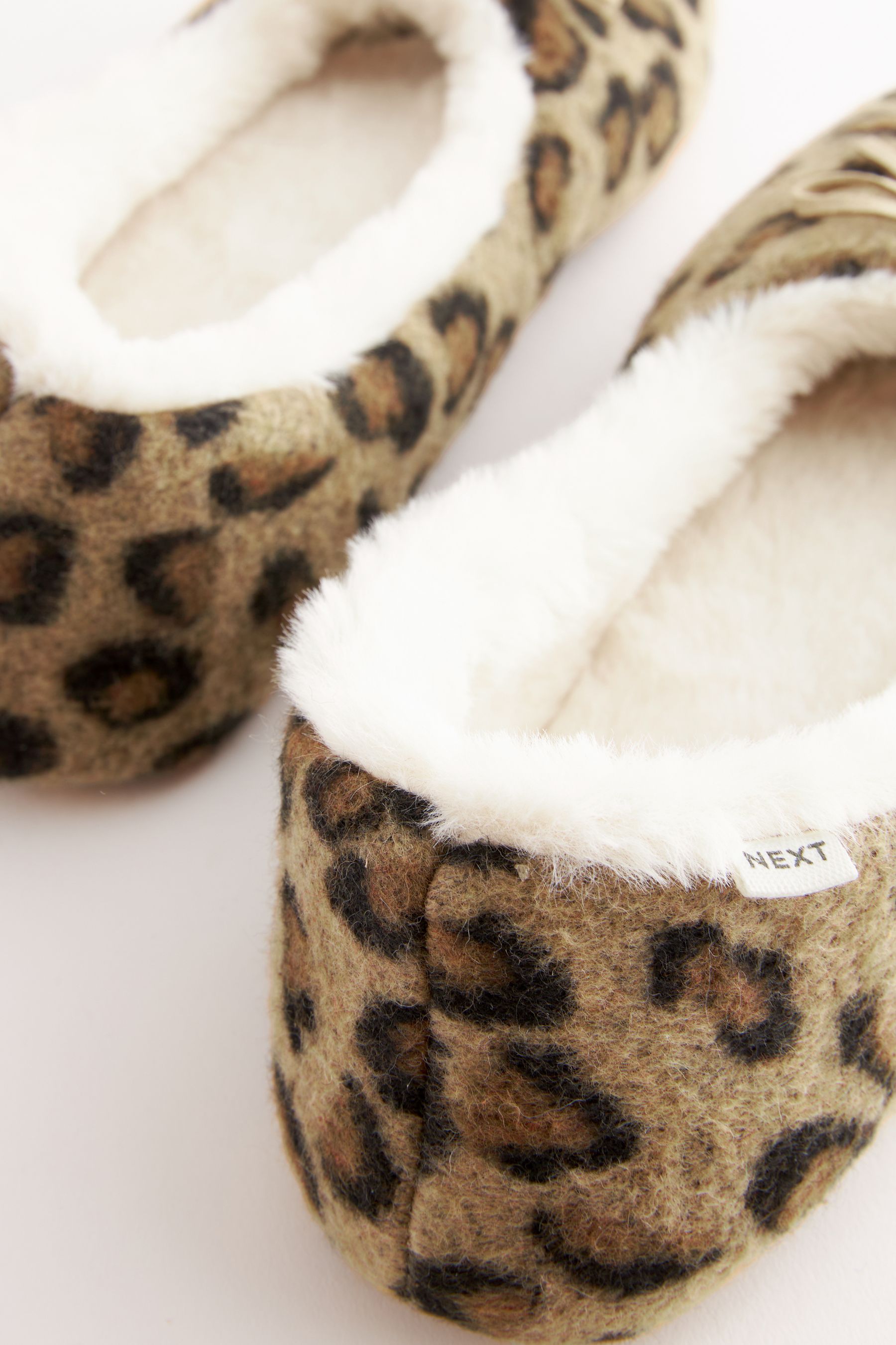 Buy Animal Faux Fur Lined Ballet Slippers from the Next UK online shop