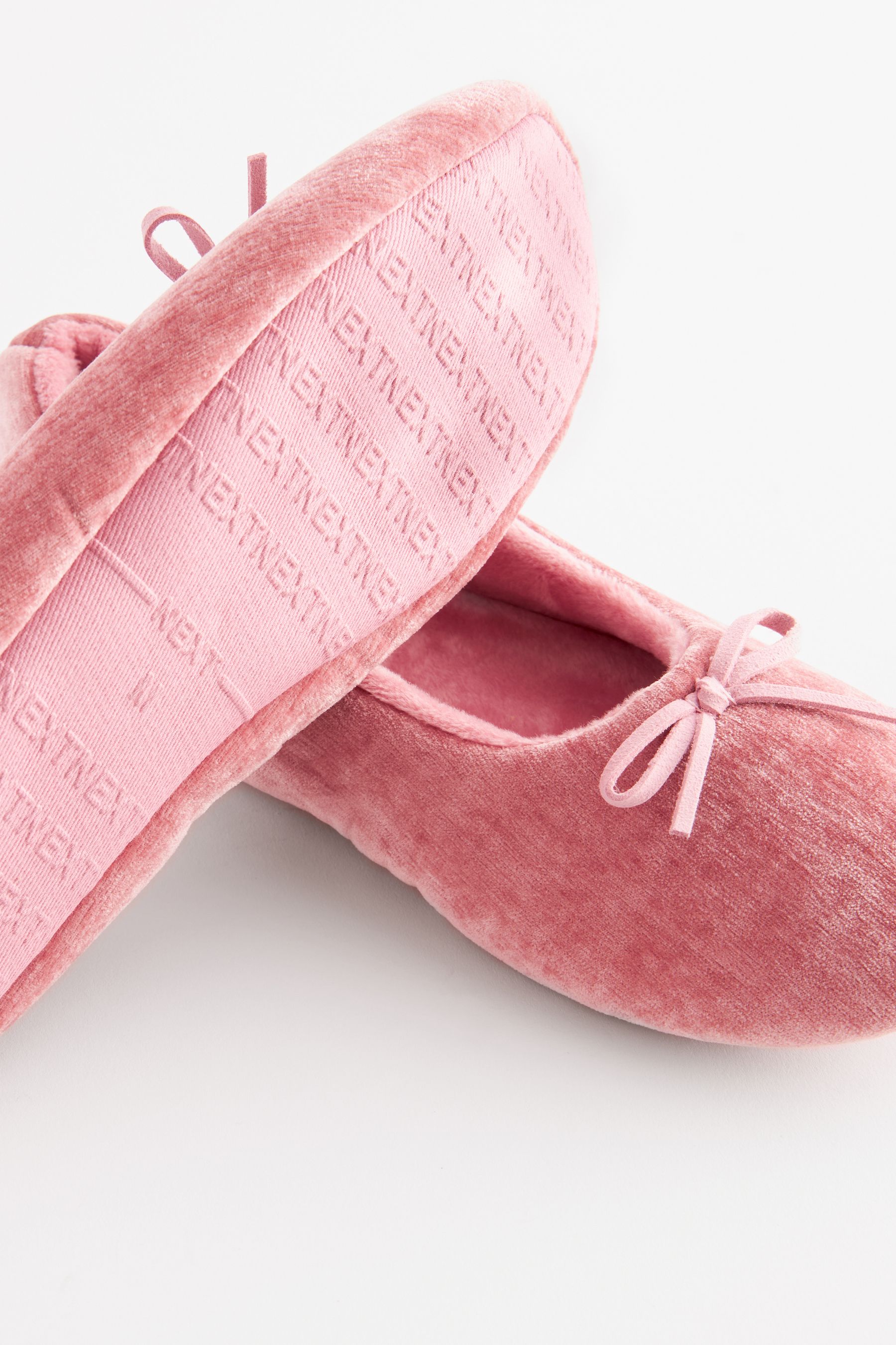 Buy Pink Velour Ballet Slippers from the Next UK online shop