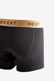 Black Gold/Bronze Metallic Waistband 4 pack A-Front Cotton Rich Boxers - Image 6 of 7