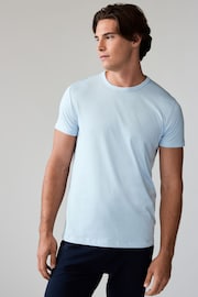 Mixed Blues - Слім Фіт - 100% Cotton Undershirt T-Shirts 5 Pack - Image 5 of 16