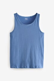 Mixed Blues 100% Cotton Vests 5 Pack - Image 6 of 16