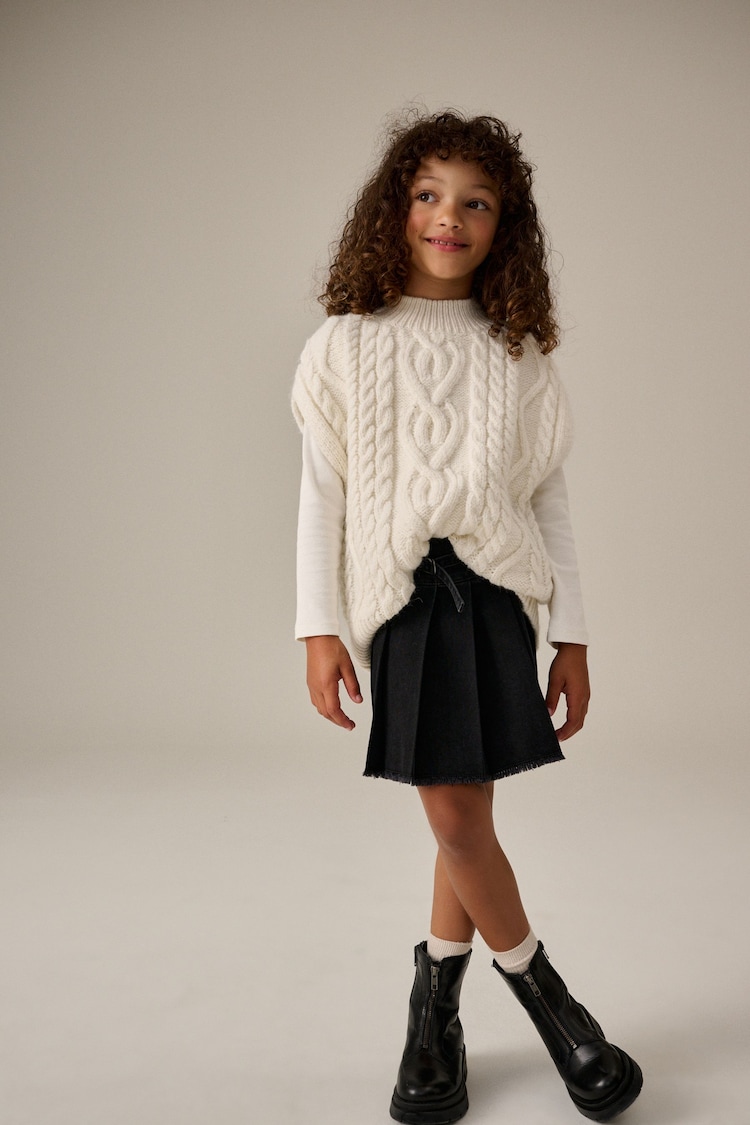 Ecru Cable Knitted Tank (3-16yrs) - Image 2 of 4