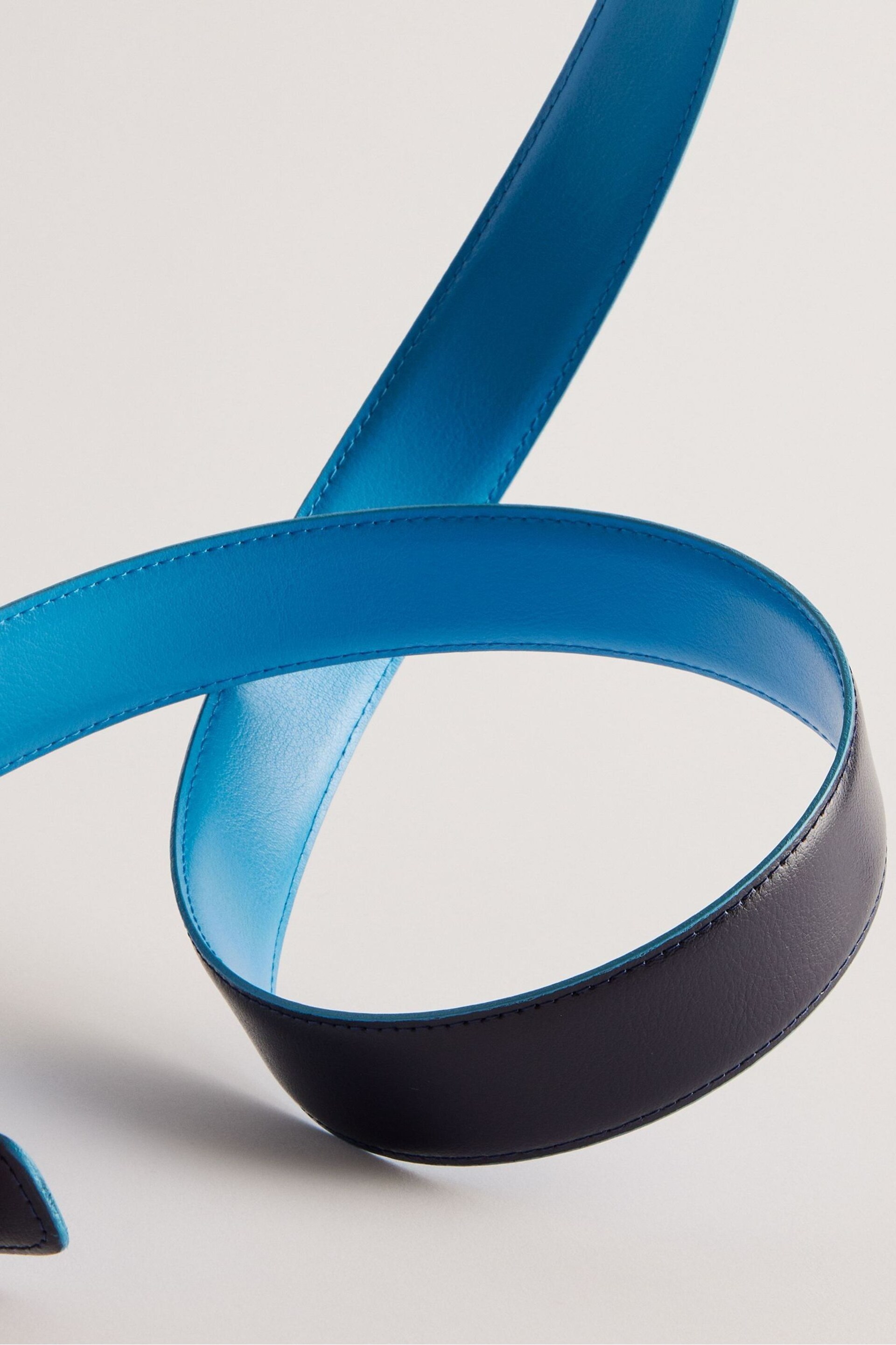 Ted Baker Blue Kacin Reversible Colour Pop Leather Belt - Image 2 of 3
