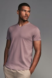 Blue/Green/Pink/Grey Regular Fit 100% Cotton V-Neck Underwear T-Shirts 5 Pack - Image 7 of 16