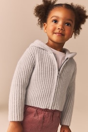 Grey Hooded Cardigan (3mths-7yrs) - Image 1 of 4