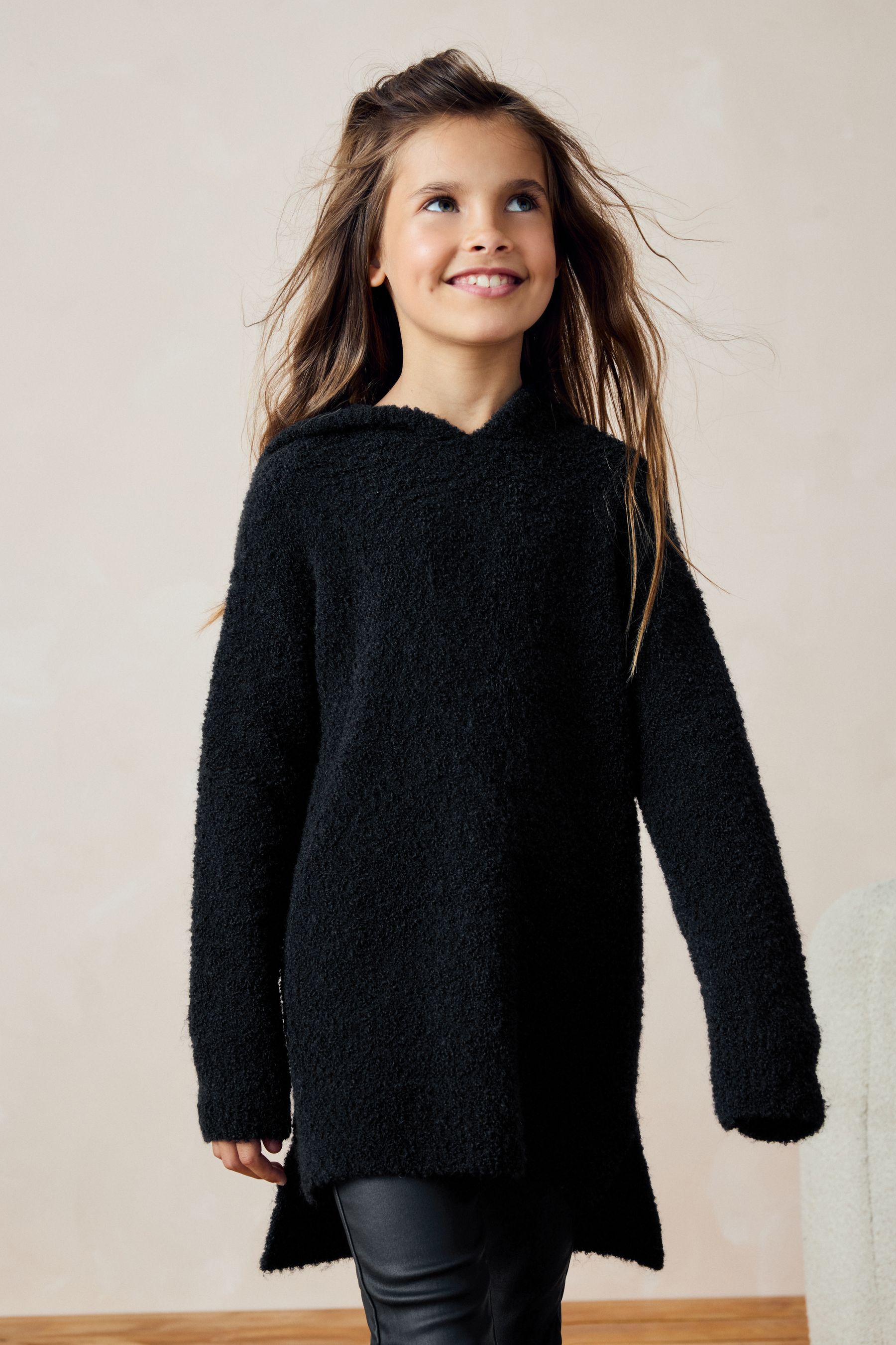 Black Hooded Jumper Dress 3 16yrs