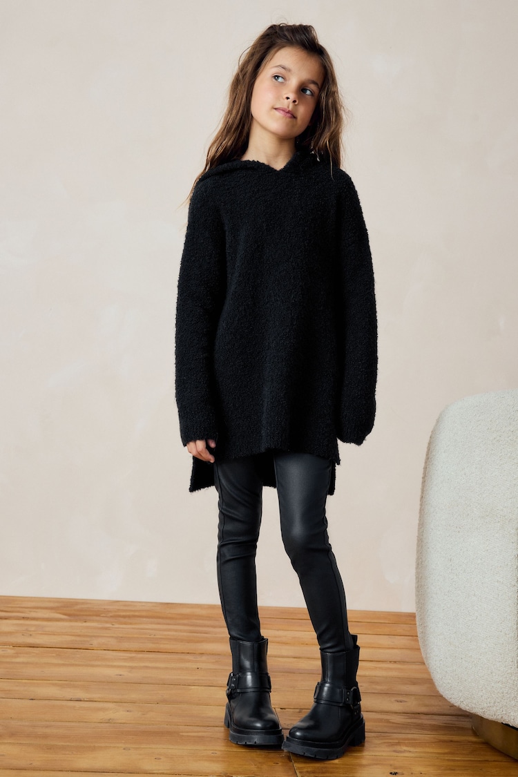 Black Hooded Jumper Dress (3-16yrs) - Image 2 of 4