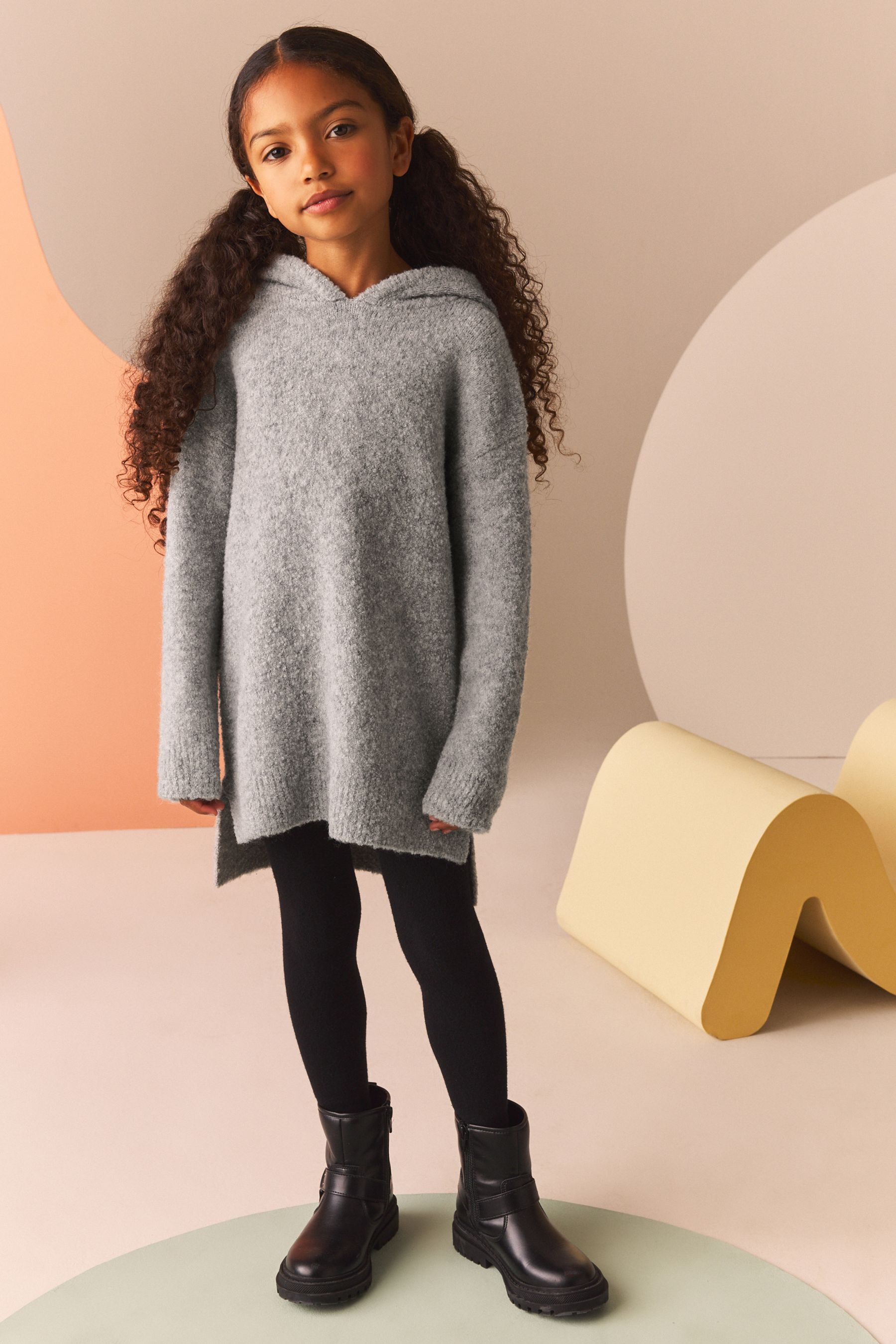 Buy Grey Hooded Jumper Dress 3 16yrs from the Next UK online shop