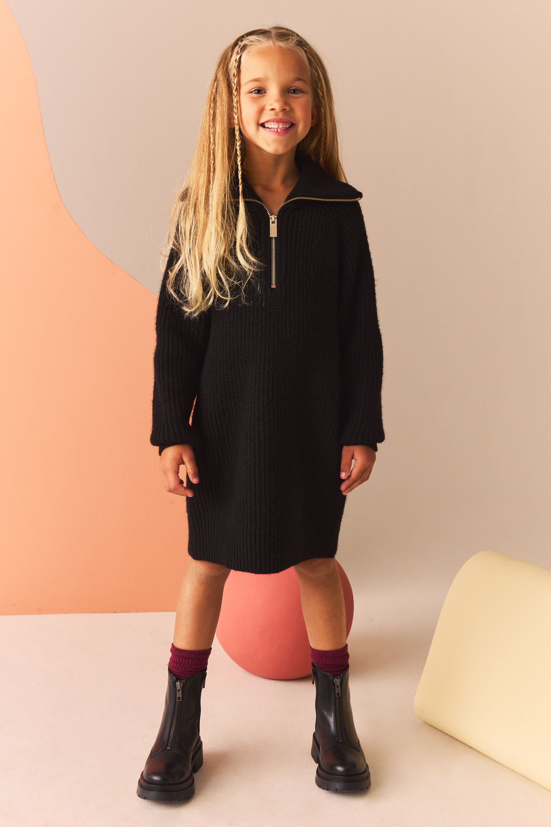 Buy Black Zip Jumper Dress 3 16yrs from the Next UK online shop