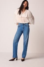 Blue Studded 100% Cotton Rigid Straight Leg Jeans - Image 2 of 10