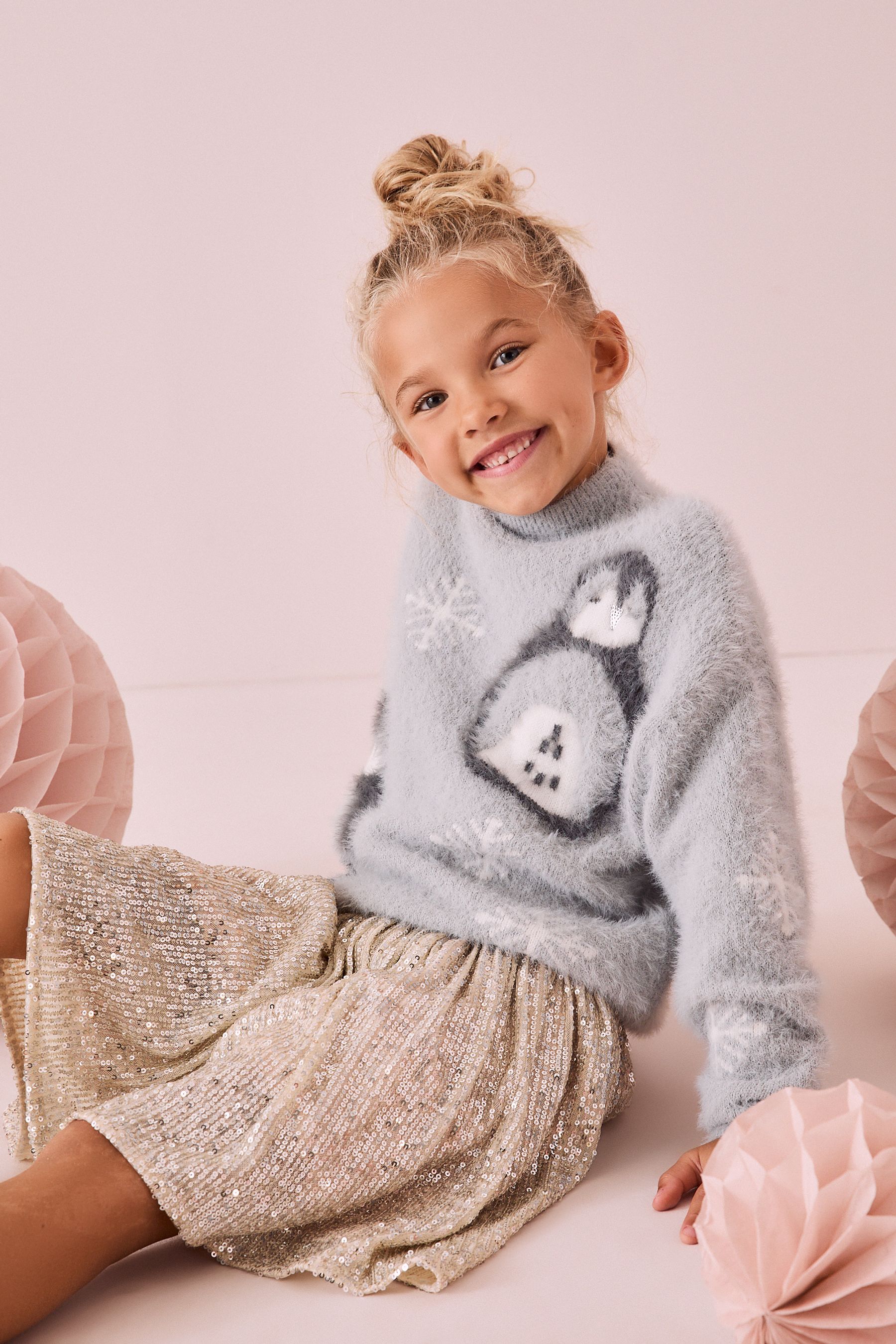 Buy Grey Christmas Penguin Jumper 3 16yrs from the Next UK online shop
