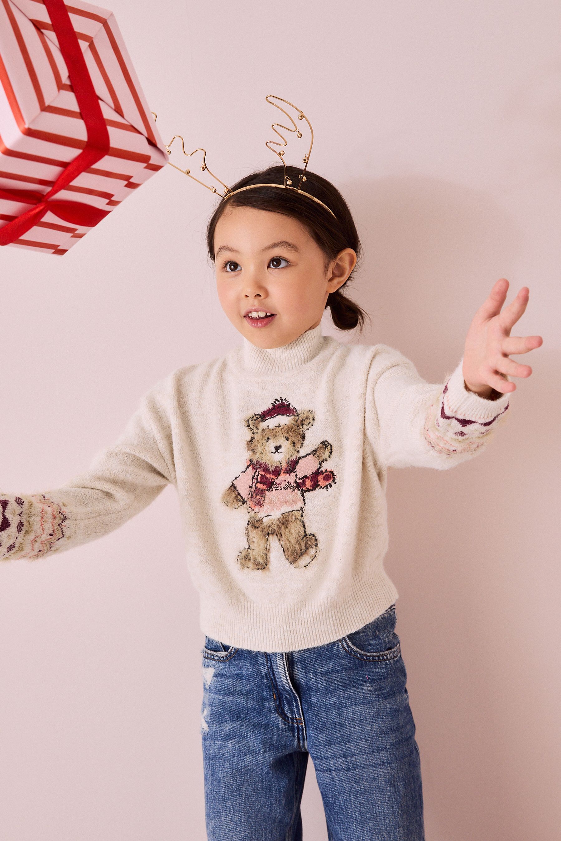 Buy Ecru Christmas Bear Jumper 3 16yrs from the Next UK online shop