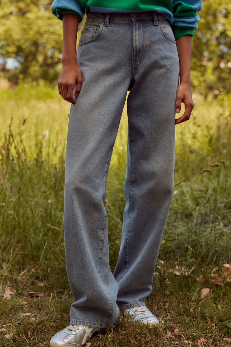 Mid Blue Baggy Wide leg Jeans - Image 1 of 8