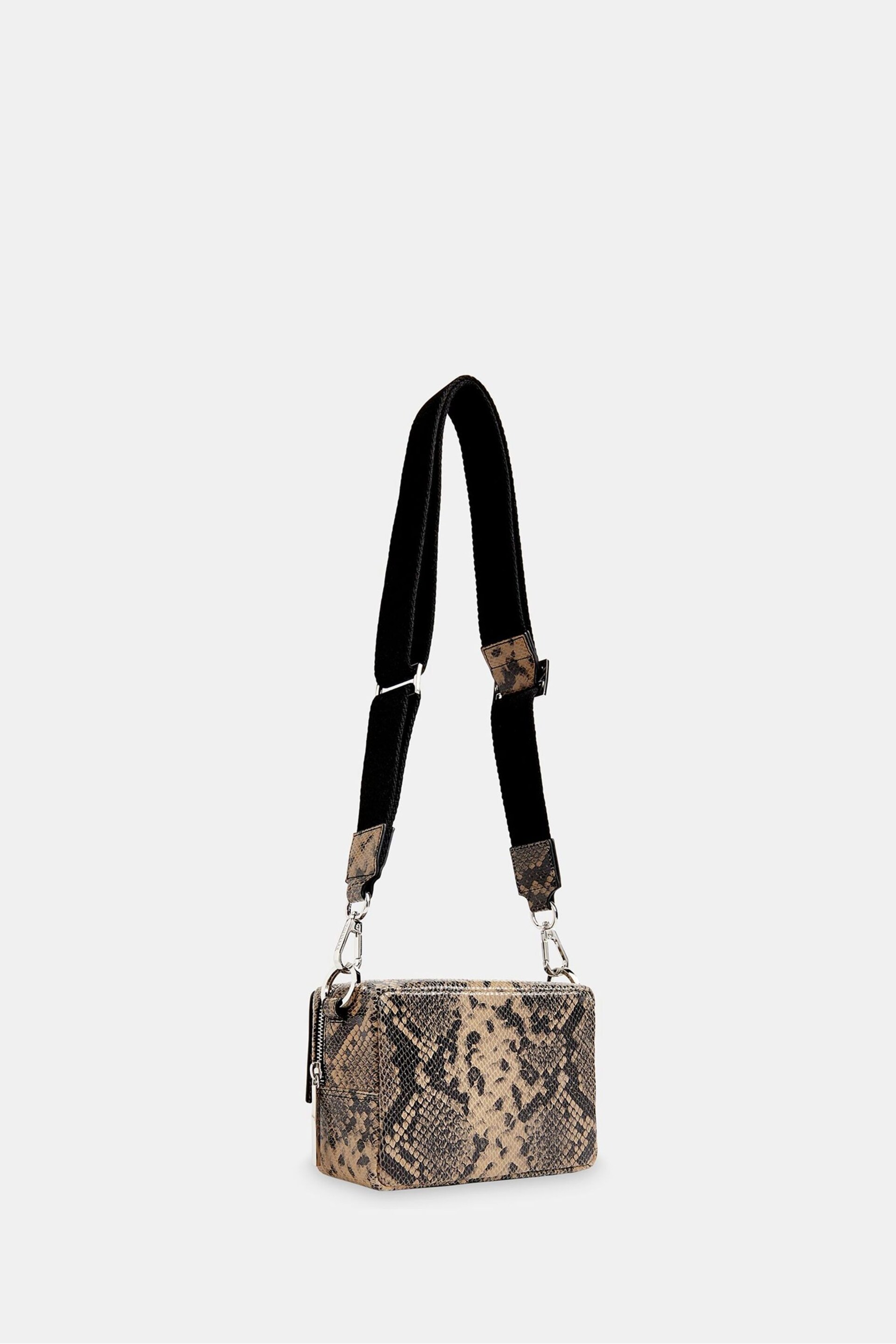 Whistles Bibi Snake Crossbody Black Bag - Image 2 of 5