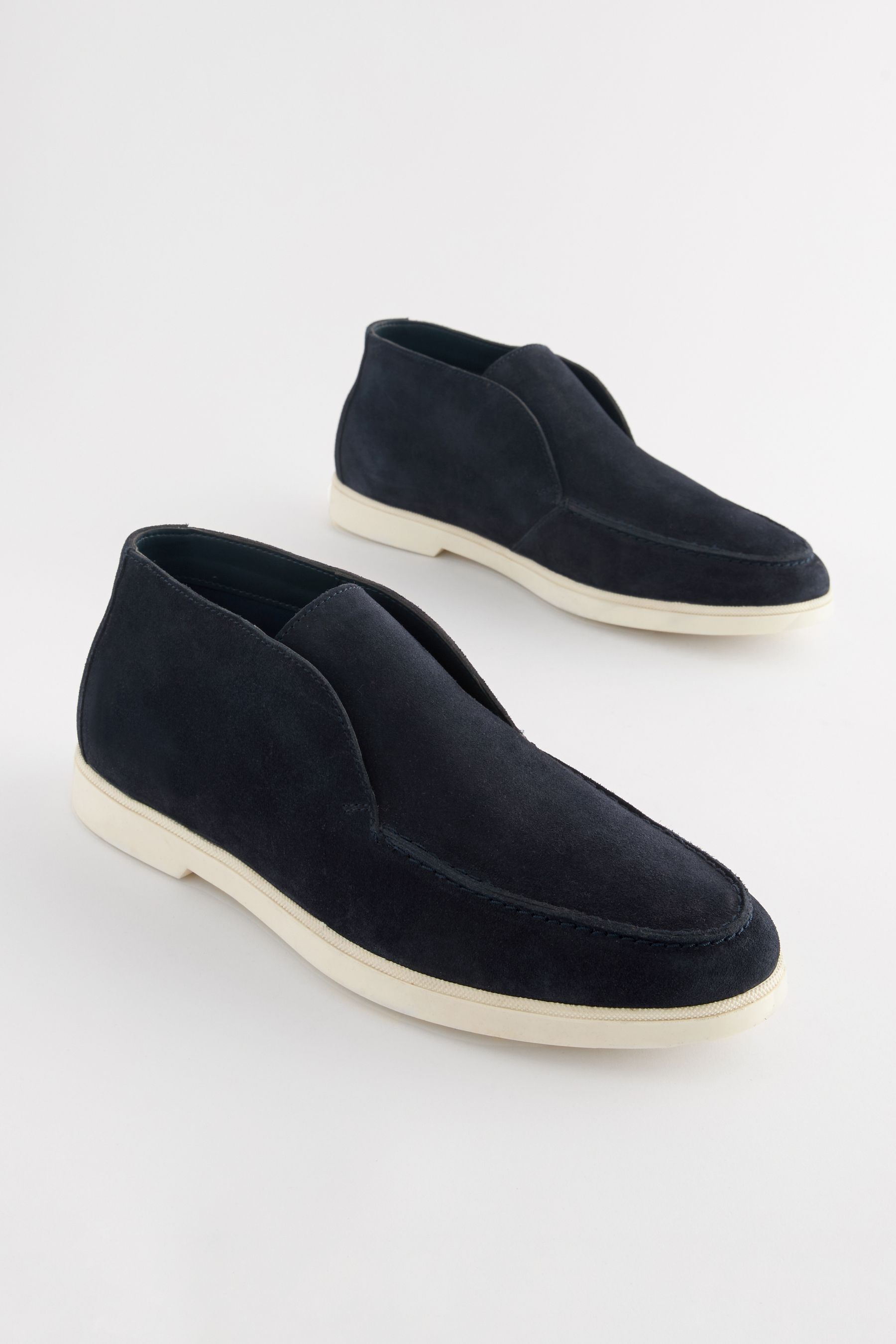 NEXT Navy Blue Suede Slip On Chukka Boots uk8eu42 Mens