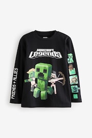 Black Minecraft 100% Cotton T-Shirt Oxford (3-16yrs) - Image 1 of 5