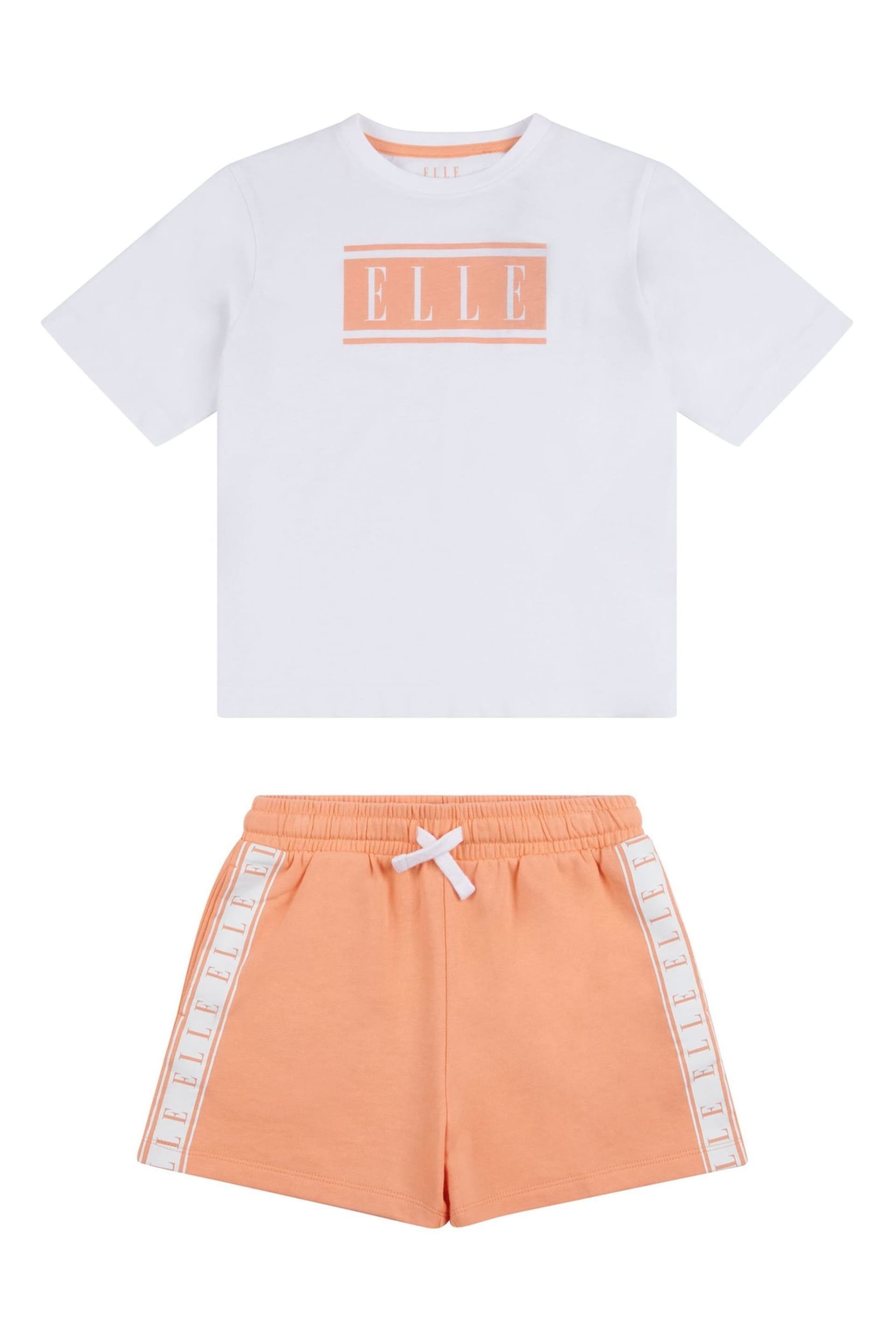 Elle Junior Girls White T-Shirt and Shorts Set - Image 1 of 3