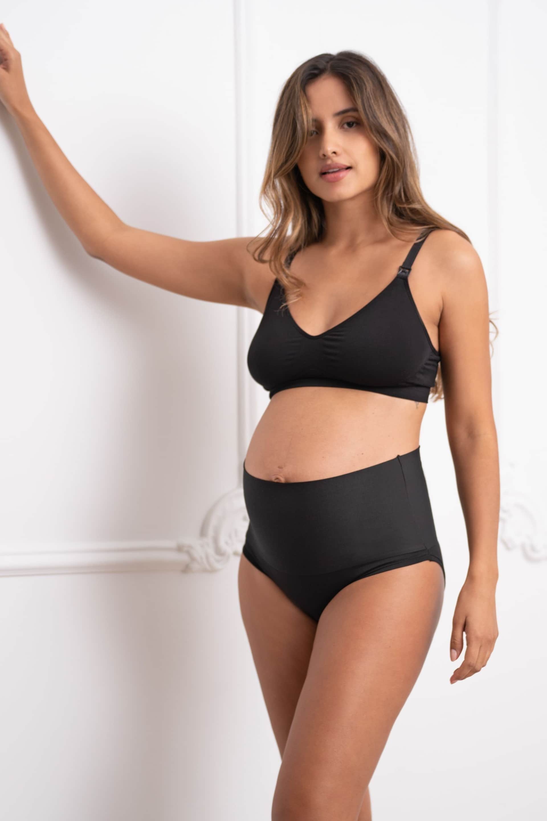 Seraphine Folded Waist Black Maternity and Post Maternity Briefs 2 Pack - Image 2 of 8