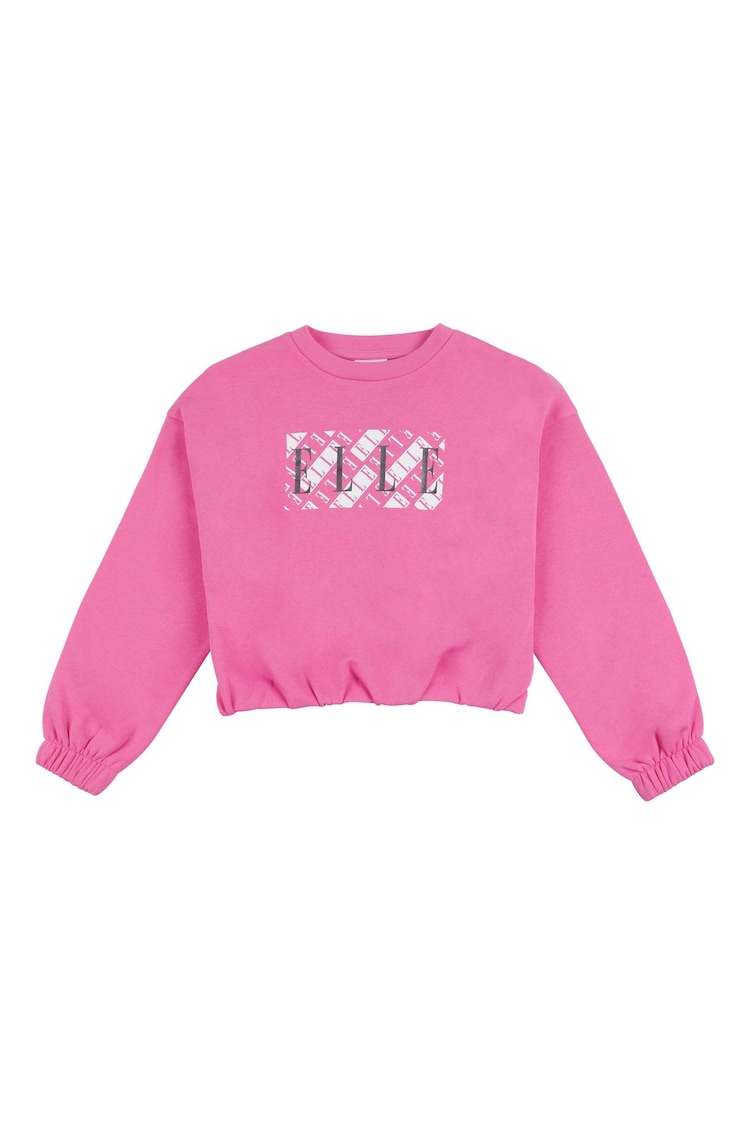 Elle Junior Girls Pink Graphic Print Sweatshirt - Image 1 of 3