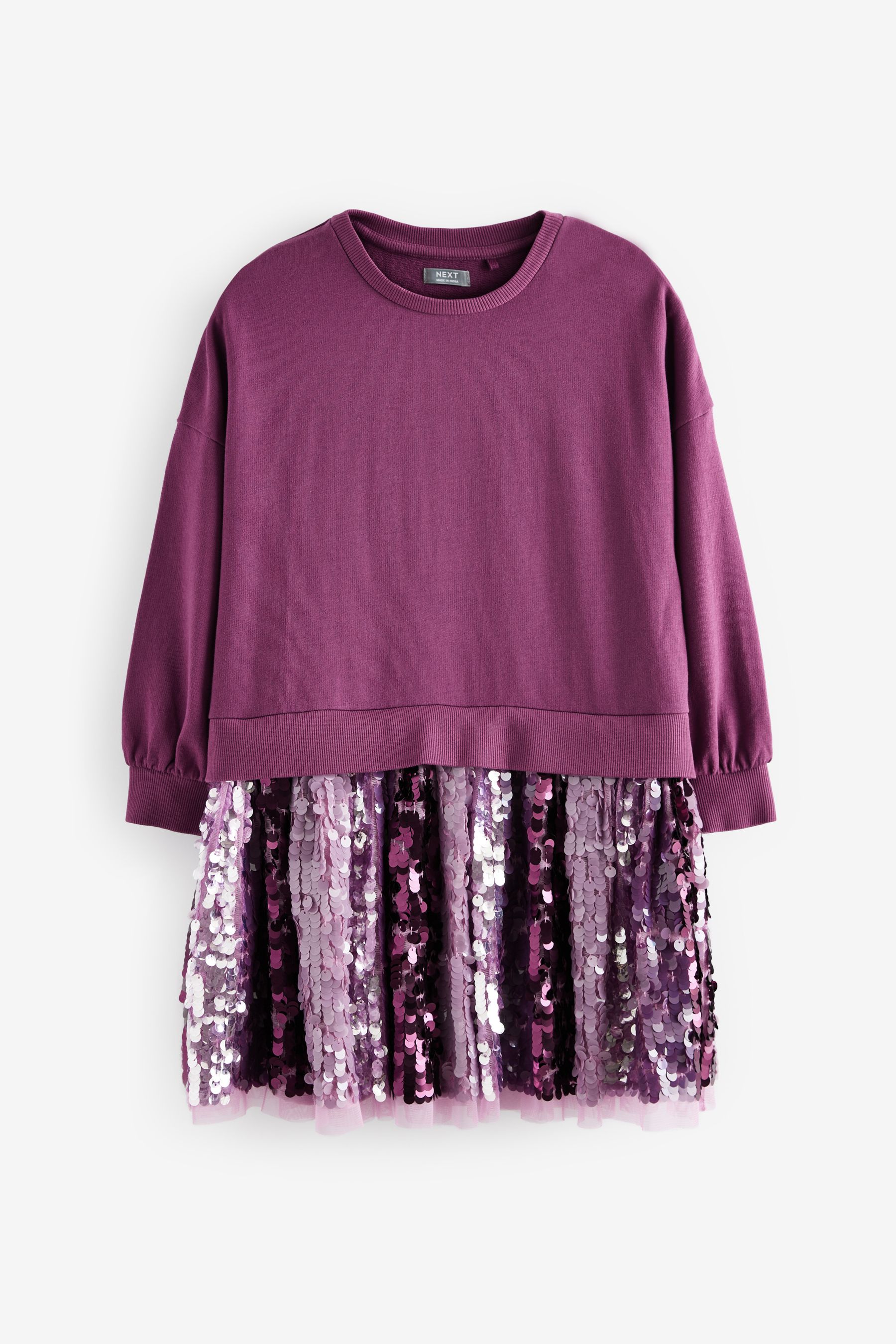 Buy Purple Sequin 2 in 1 Sweatshirt Dress 3 12yrs from the Next UK online shop