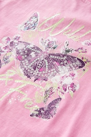 Pink/Green Oversized Embellished 100% Cotton Graphic T-Shirt (3-16yrs) - Image 7 of 8