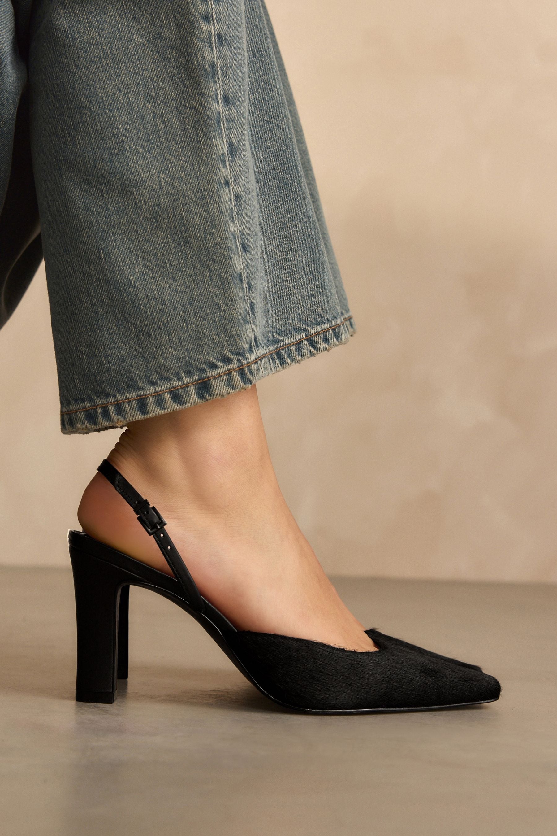Buy Black Premium Square Toe Slingback Heels from the Next UK online shop