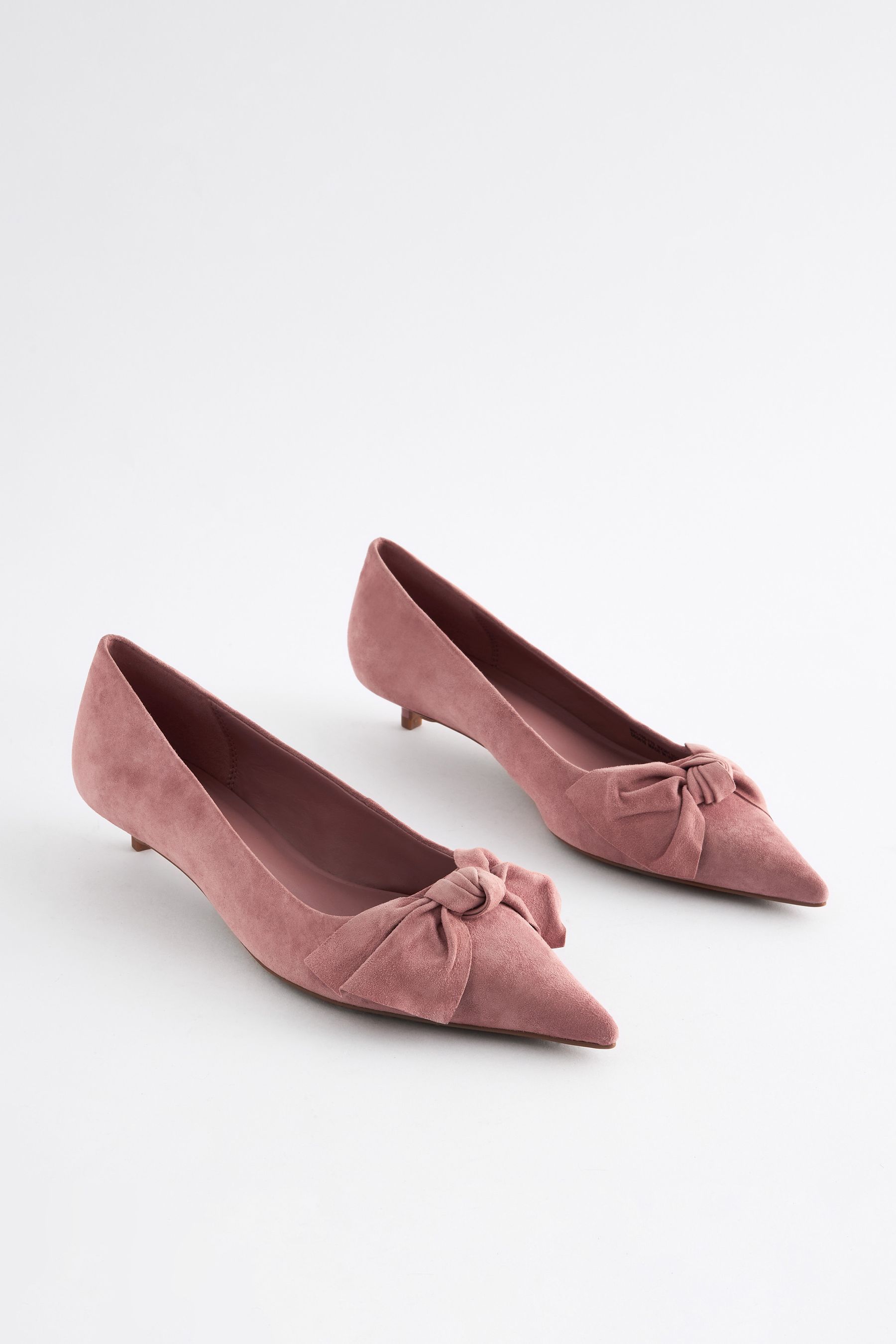 Buy Pink Forever Comfort Leather Bow Kitten Heels from the Next UK online shop