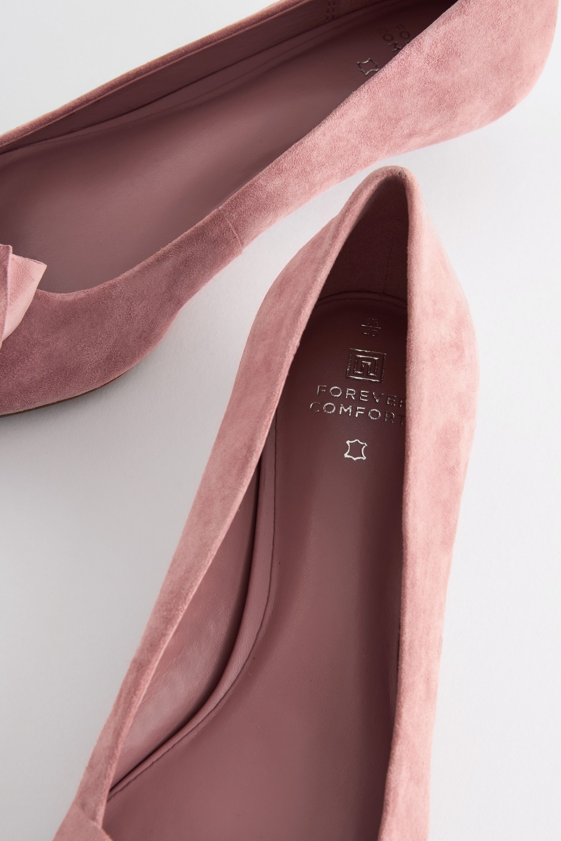 Pink suede kitten heels best sale