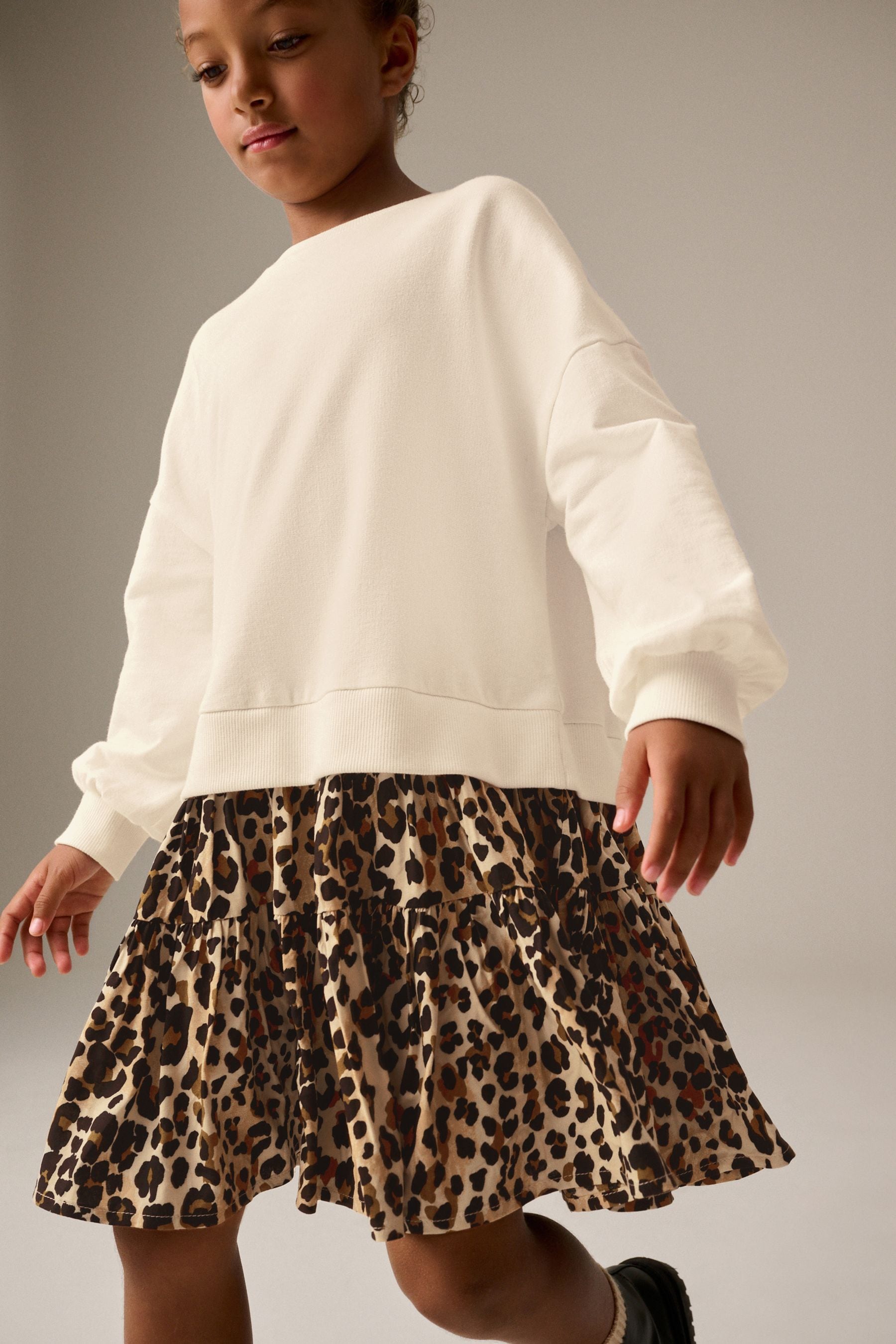 Buy Ecru White 100 Cotton 2 in 1 Sweatshirt Dress 3 12yrs from the Next UK online shop