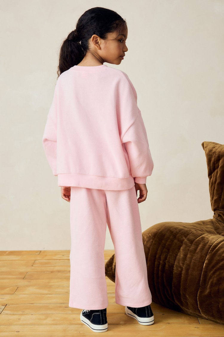 Pink Oversized Cosy Sweatshirt and Wide Leg Set (3-16yrs) - Image 4 of 4