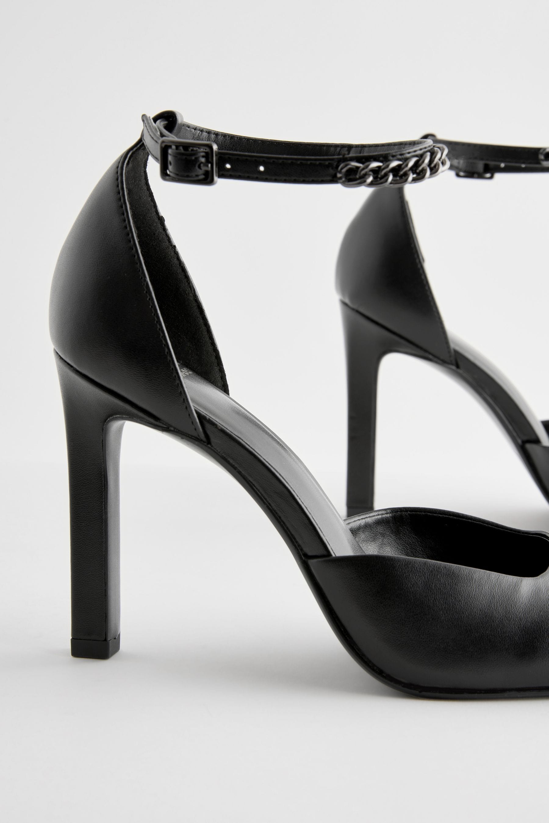 Buy Black Forever Comfort Square Toe Chain Ankle Strap Heels from the Next UK online shop