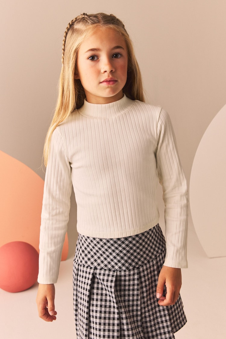 Black/White High Neck Long Sleeve Tops 3 Pack (3-16yrs) - Image 2 of 10