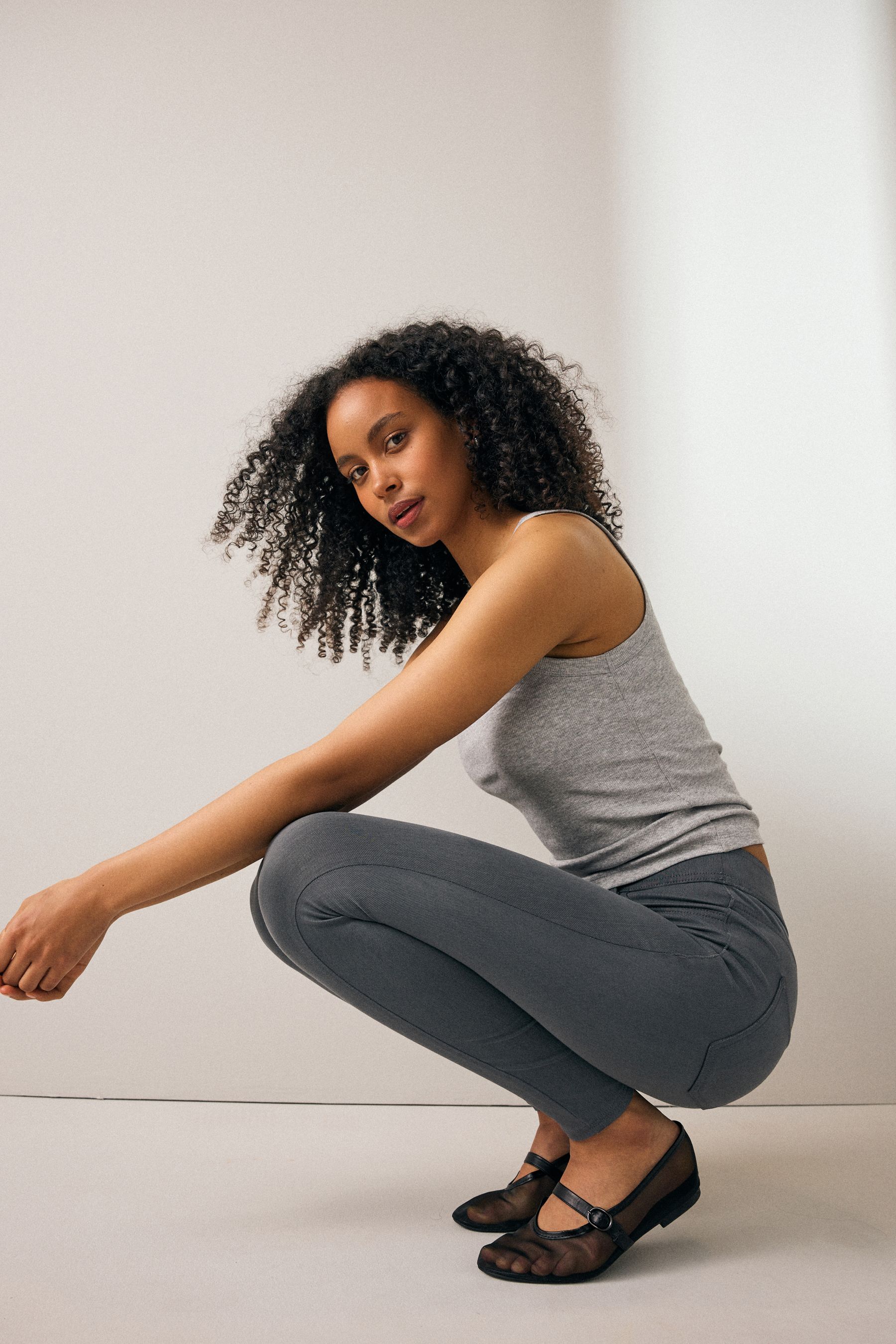 Buy Grey Jersey Denim Leggings from the Next UK online shop