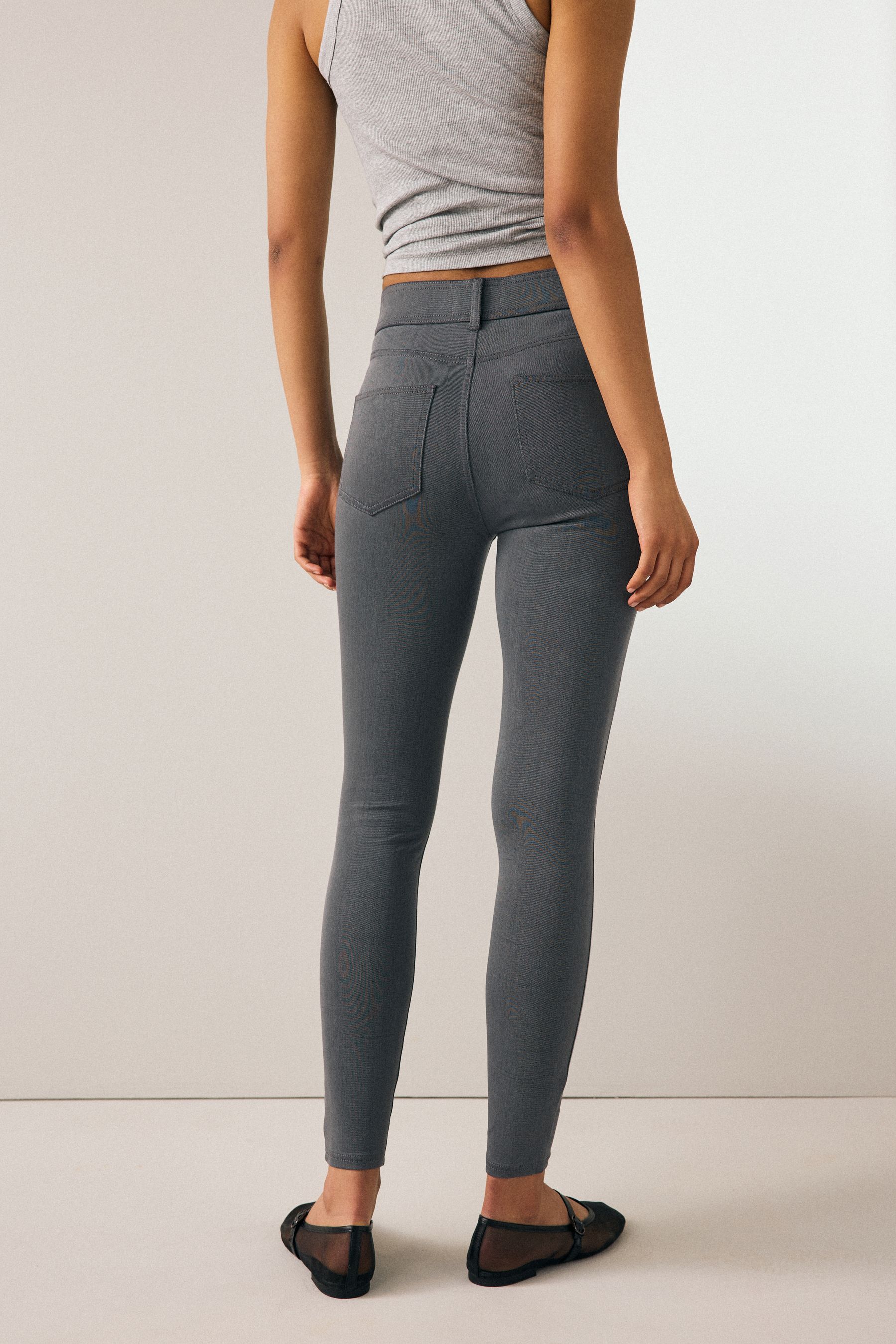 Buy Grey Jersey Denim Leggings from Next Luxembourg