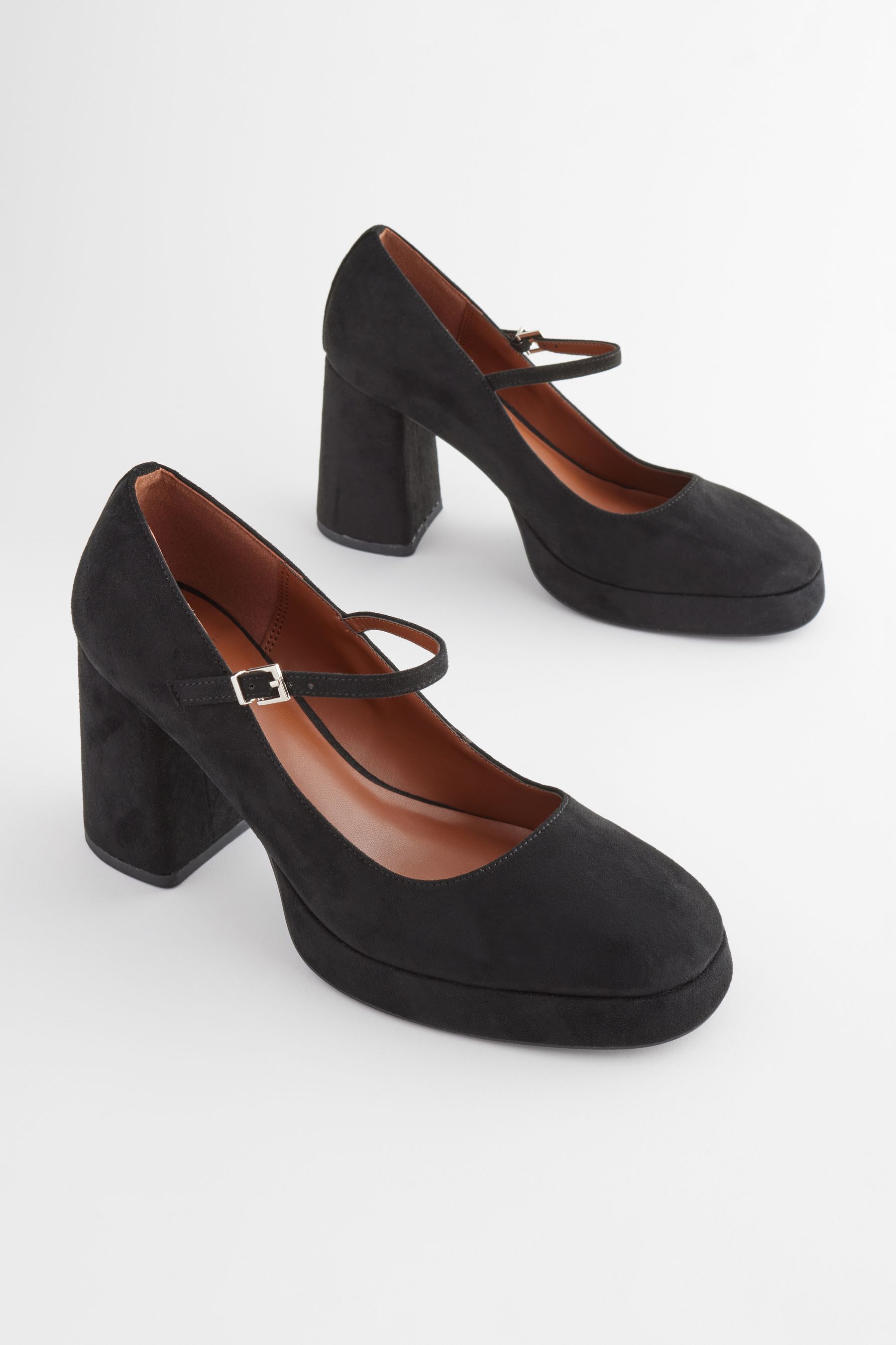 Buy Black Forever Comfort Platform Mary Jane Heels from the Next UK online shop