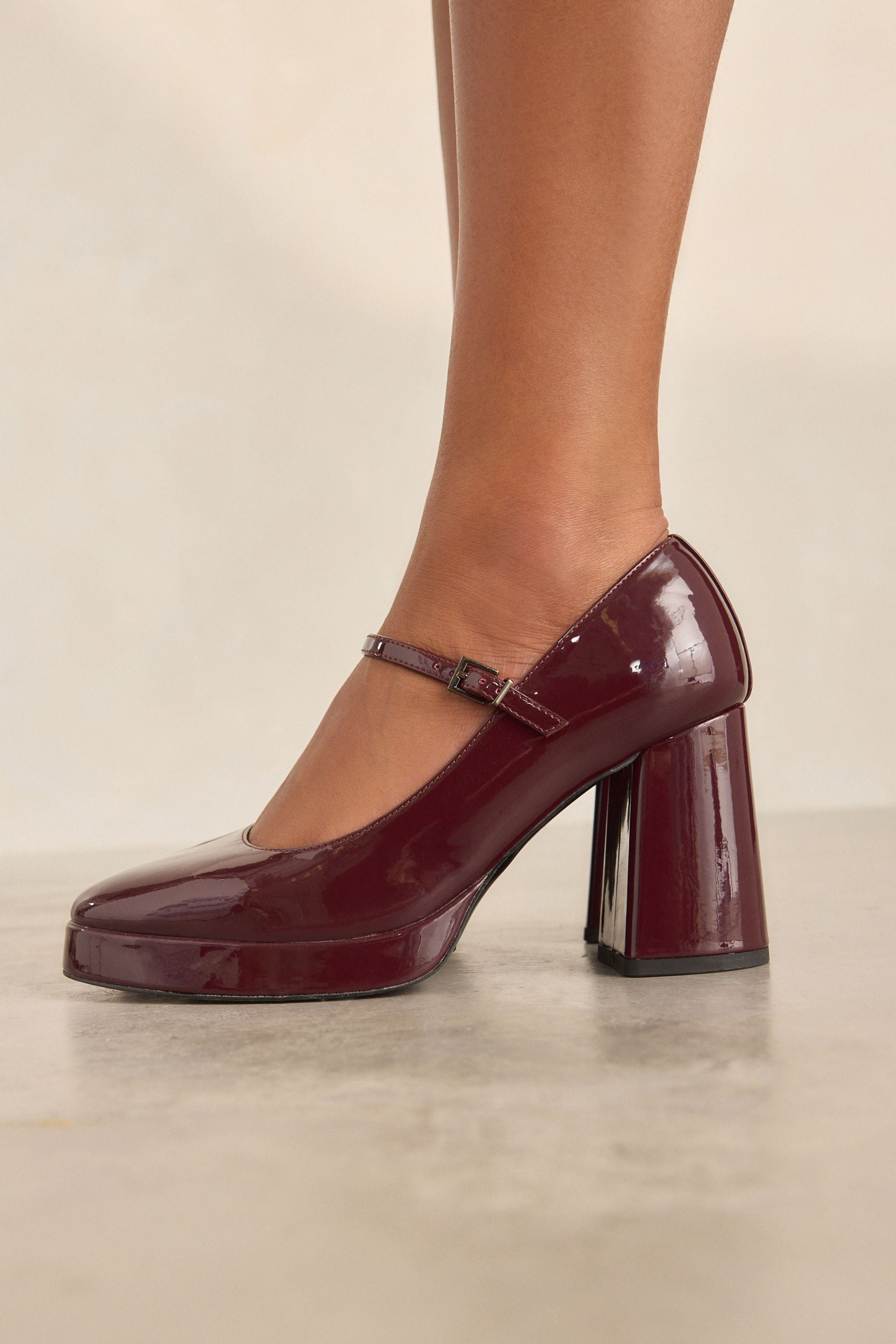 Red mary jane platform shoes on sale