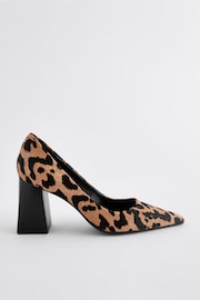 Animal Forever Comfort® Leather Point Toe Block Heel Courts - Image 2 of 5