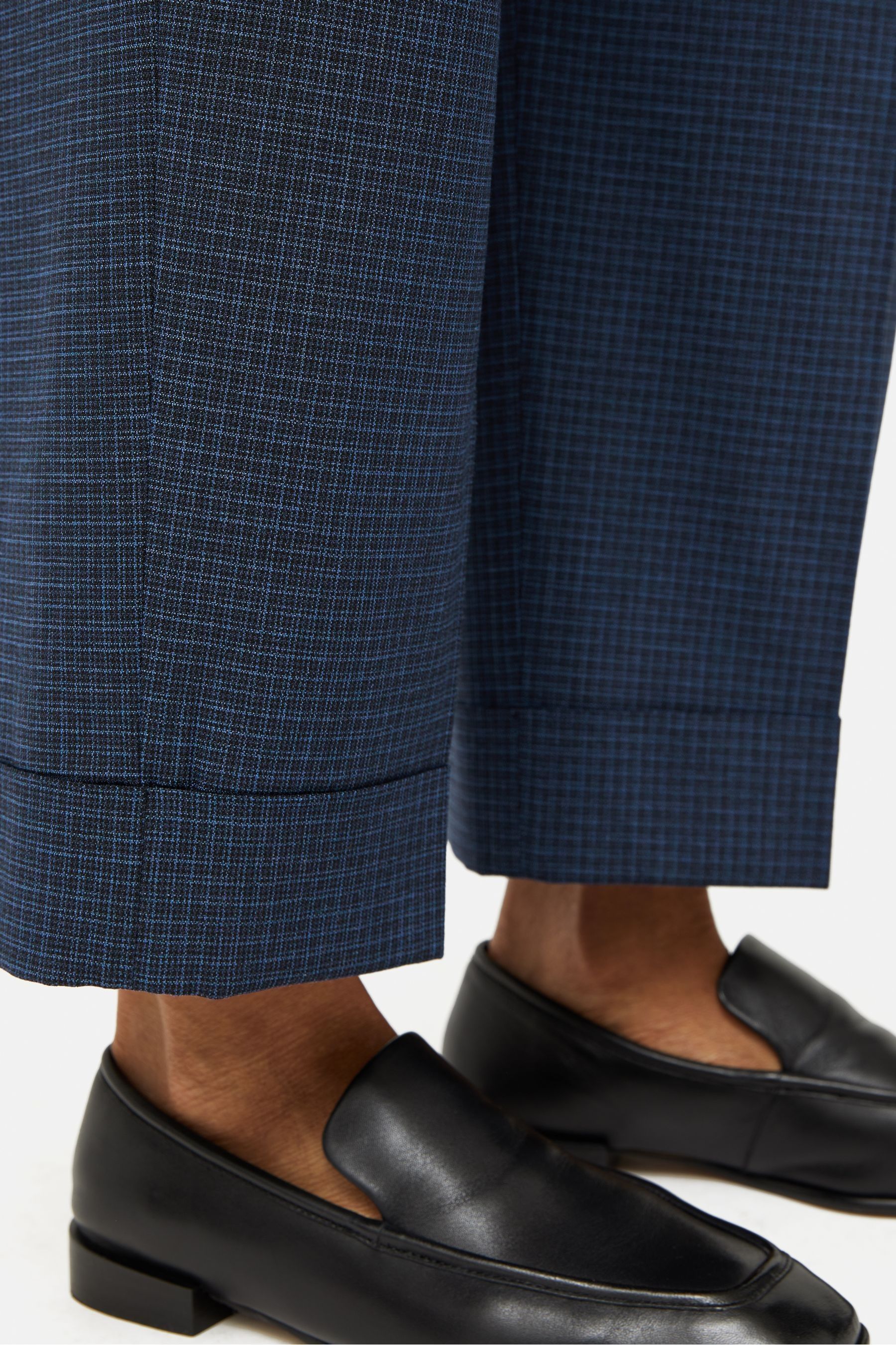 Buy Jigsaw Blue Pleated Crop Turn Up Trousers from the Next UK online shop