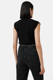 Jigsaw Black Silk Cotton Cap Sleeve Top - Image 2 of 6