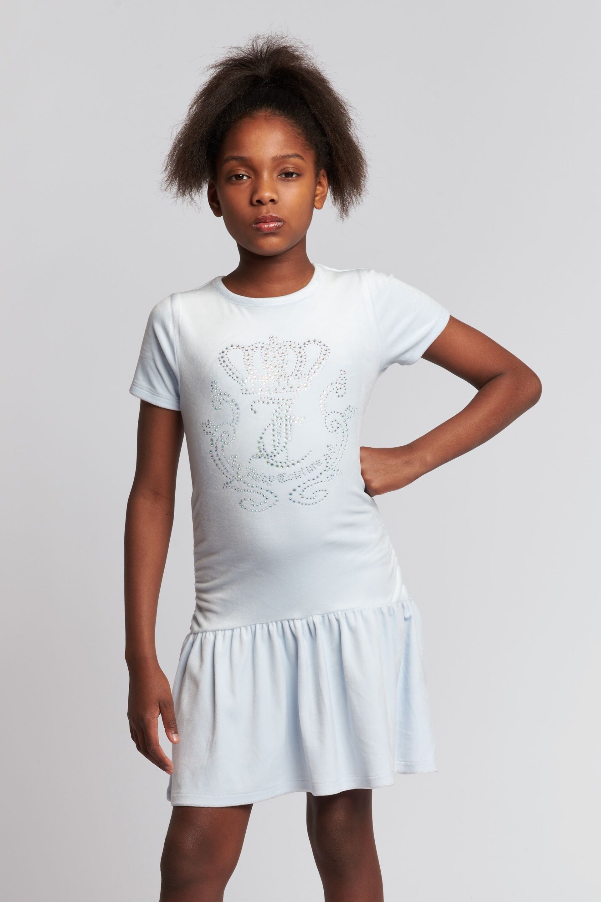 Juicy Couture Girls Blue Diamante Crown Dress - Image 1 of 7