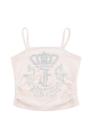 Juicy Couture Girls Diamante Crown Strappy Pink Camisole - Image 5 of 7