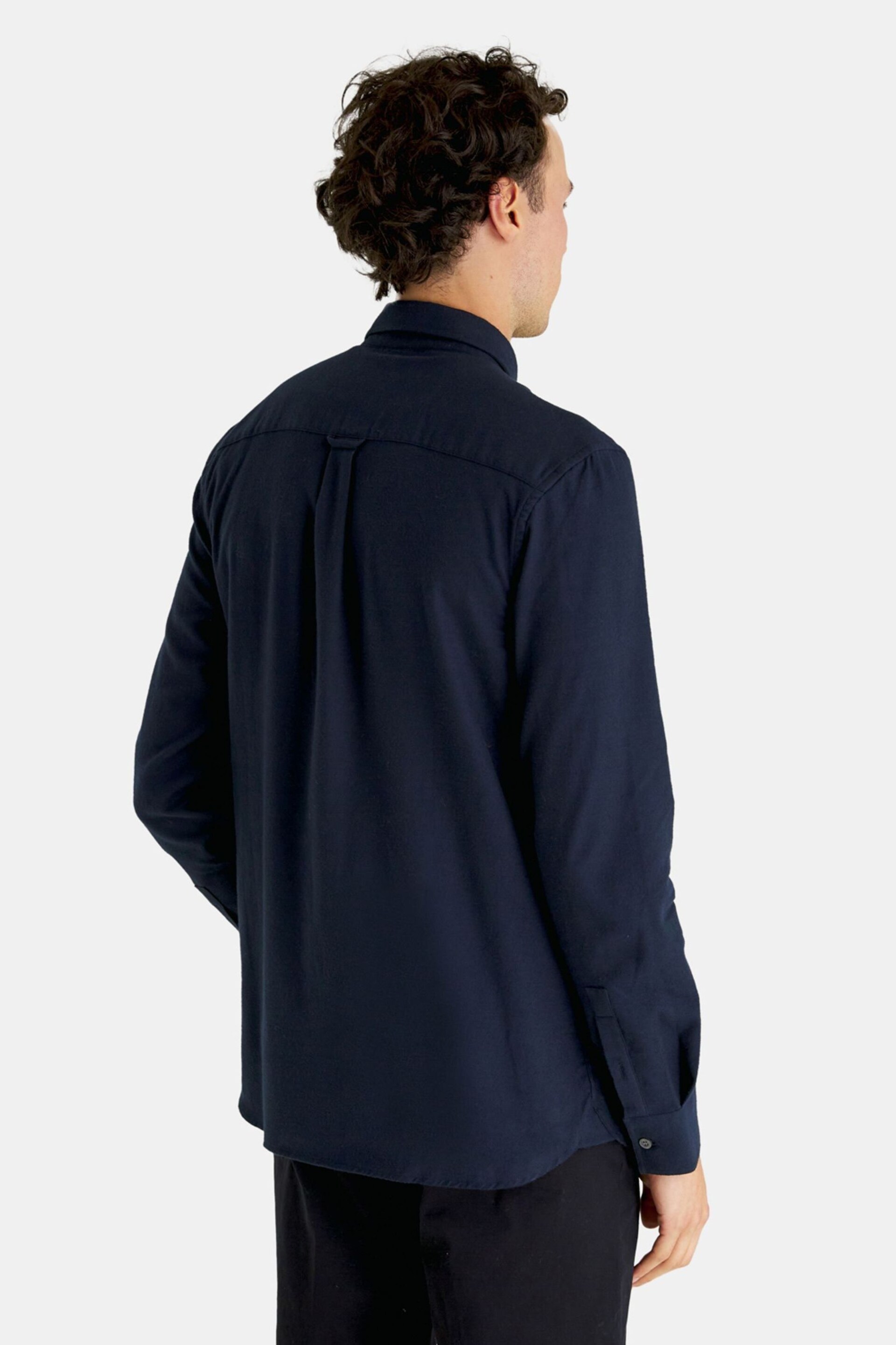 Lyle & Scott Blue Plain Flannel Shirt - Image 6 of 9