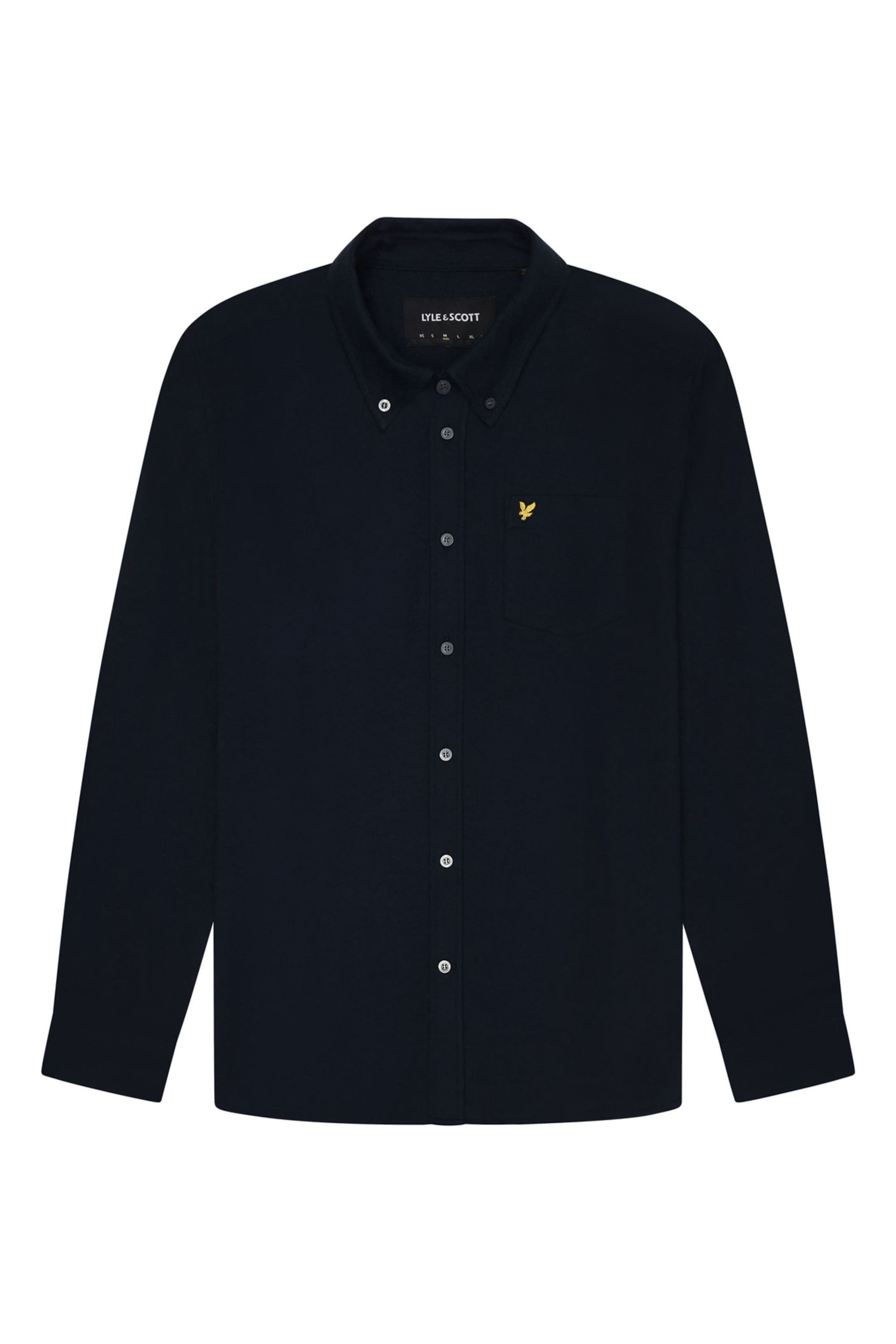 Lyle & Scott Blue Plain Flannel Shirt - Image 9 of 9