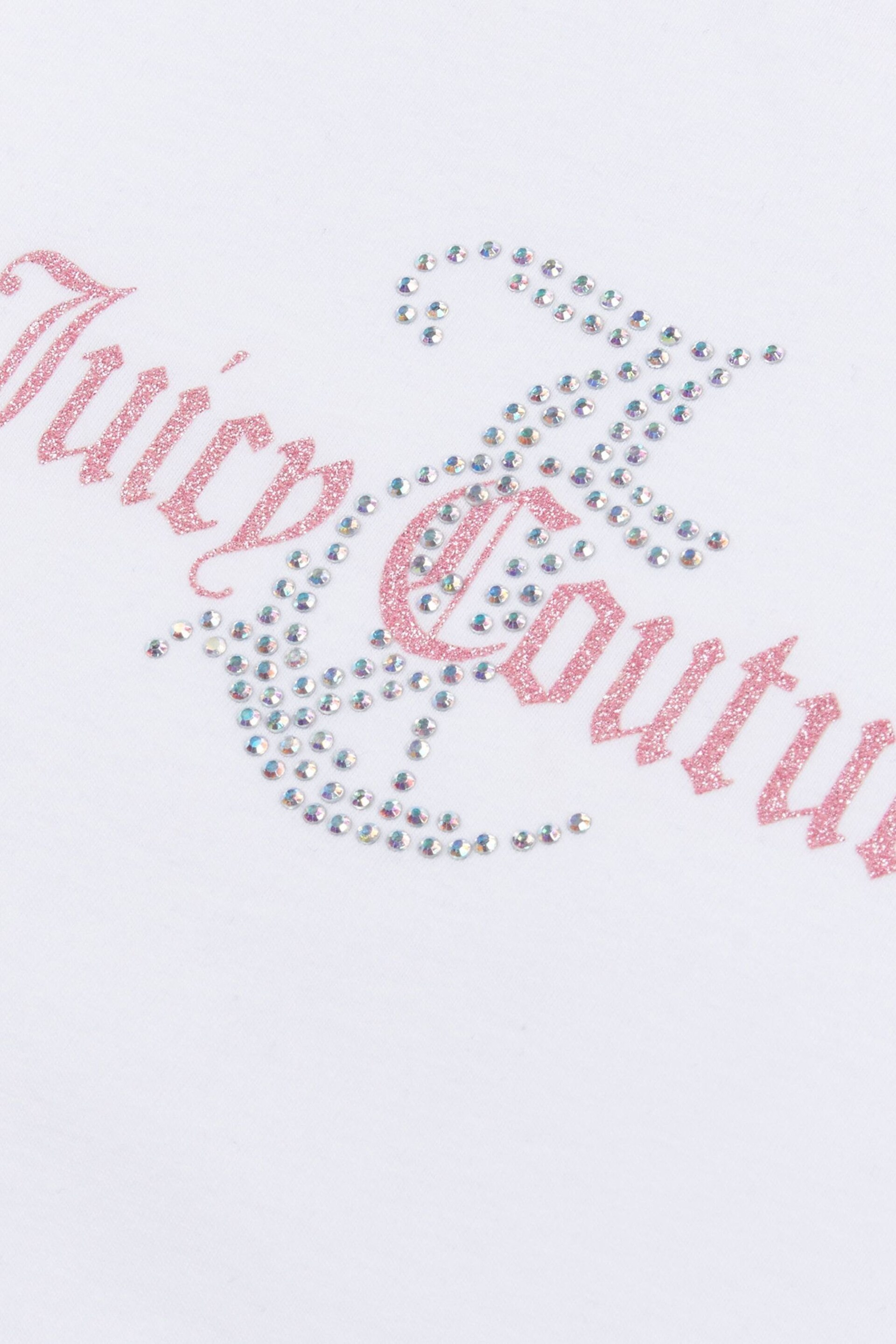 Juicy Couture Classic Fit Girls Diamante T-Shirt - Image 7 of 7