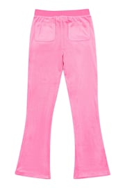 Juicy Couture Dark Pink Girls Diamanté Bootcut Joggers - Image 6 of 7