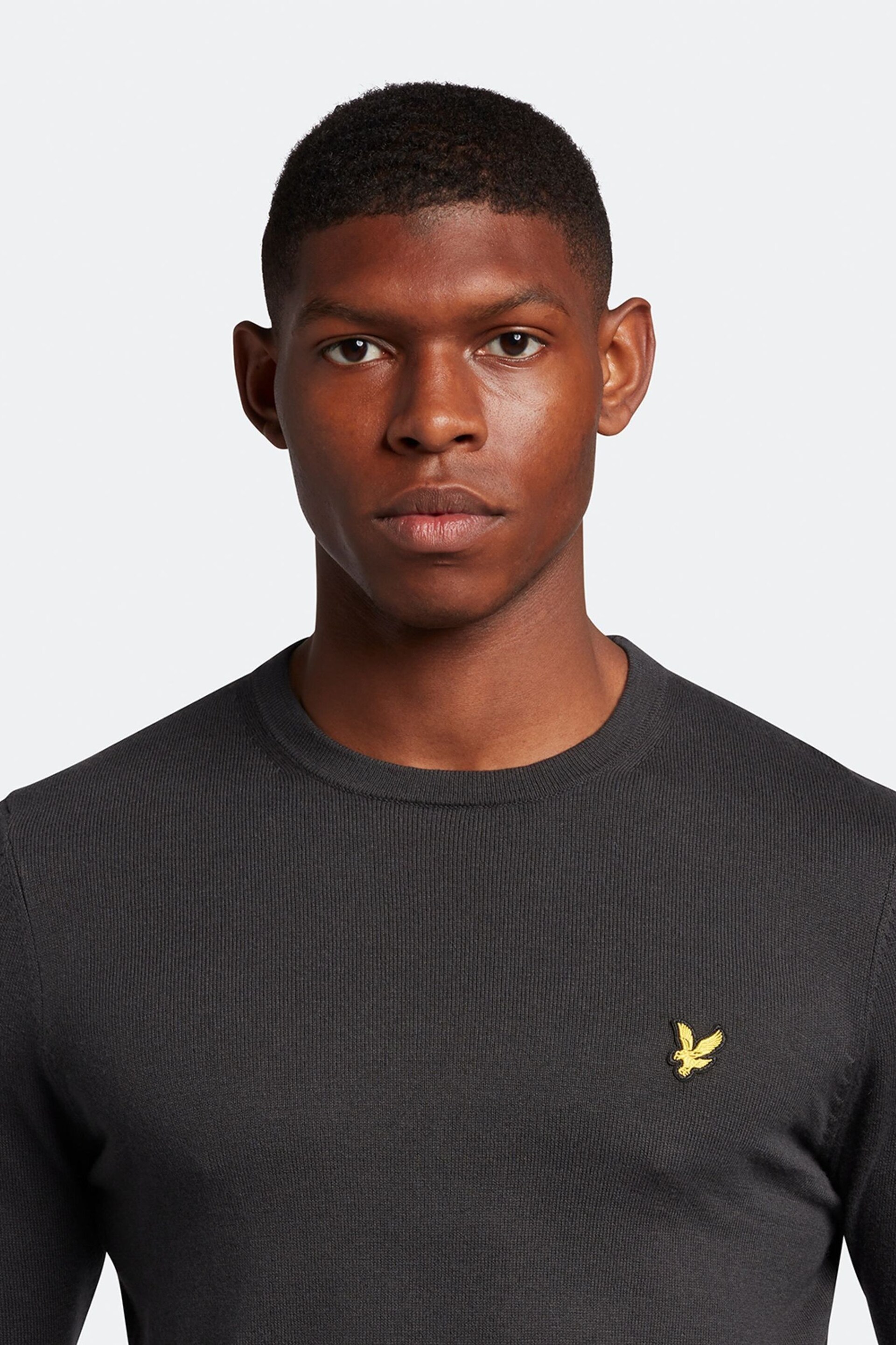 Lyle & Scott Grey Cotton Merino Crew Jumper - Image 4 of 5