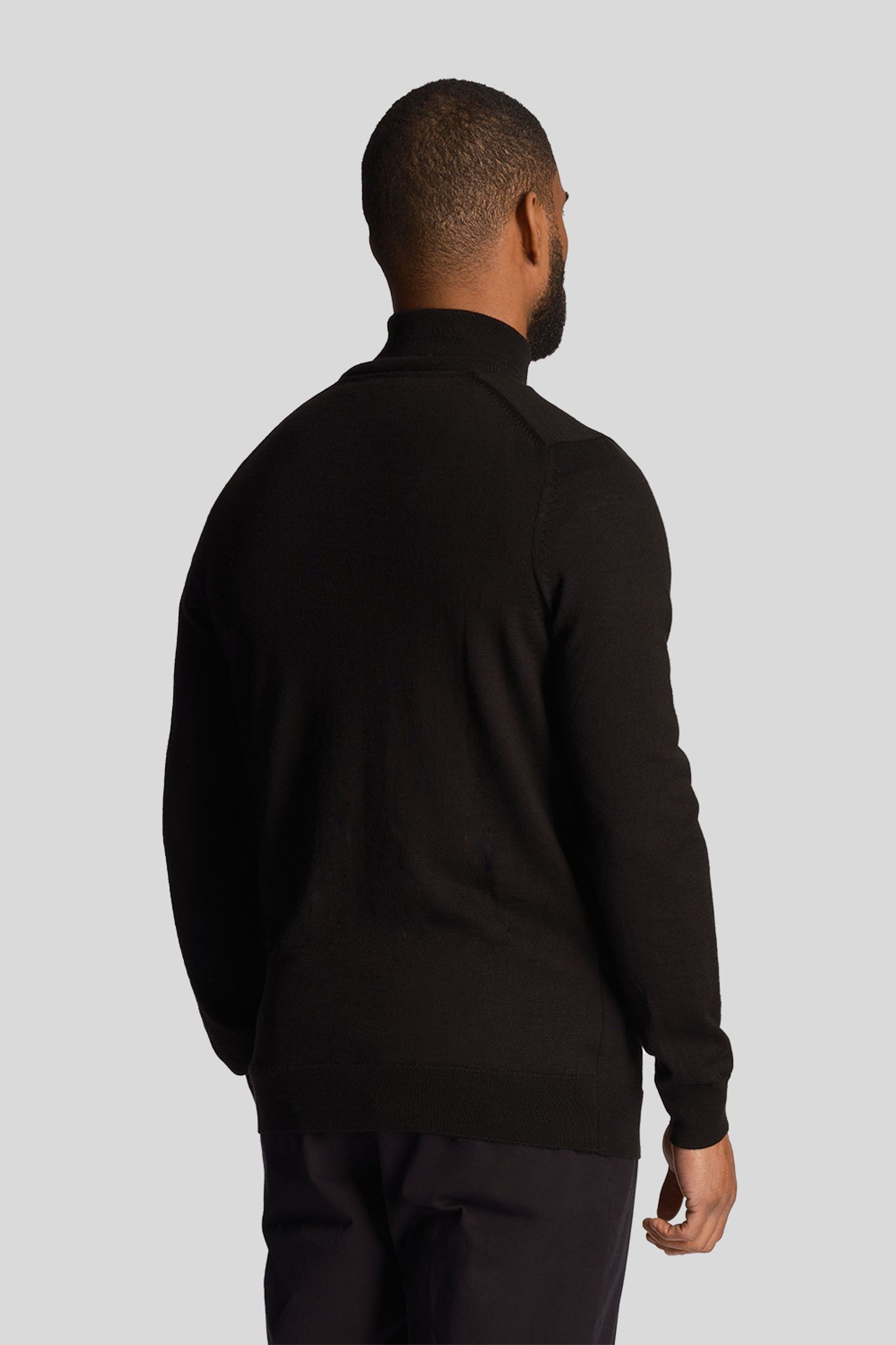 Buy Lyle Scott Black Quarter Zip Merino Mix Jacket from Next Ireland