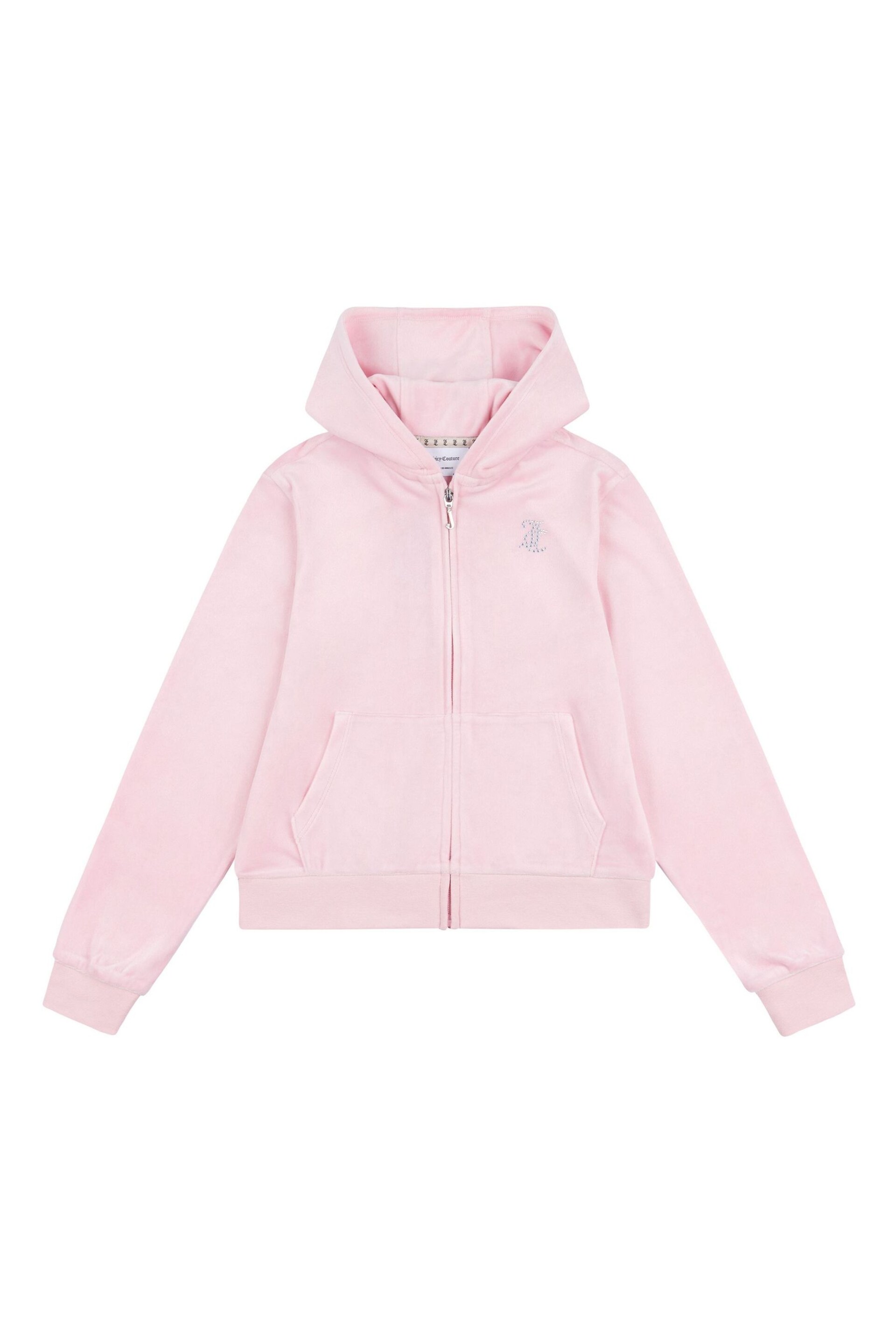 Juicy Couture Diamante Zip Through Cream Hoodie - Image 6 of 8