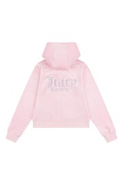 Juicy Couture Diamante Zip Through Cream Hoodie - Image 7 of 8